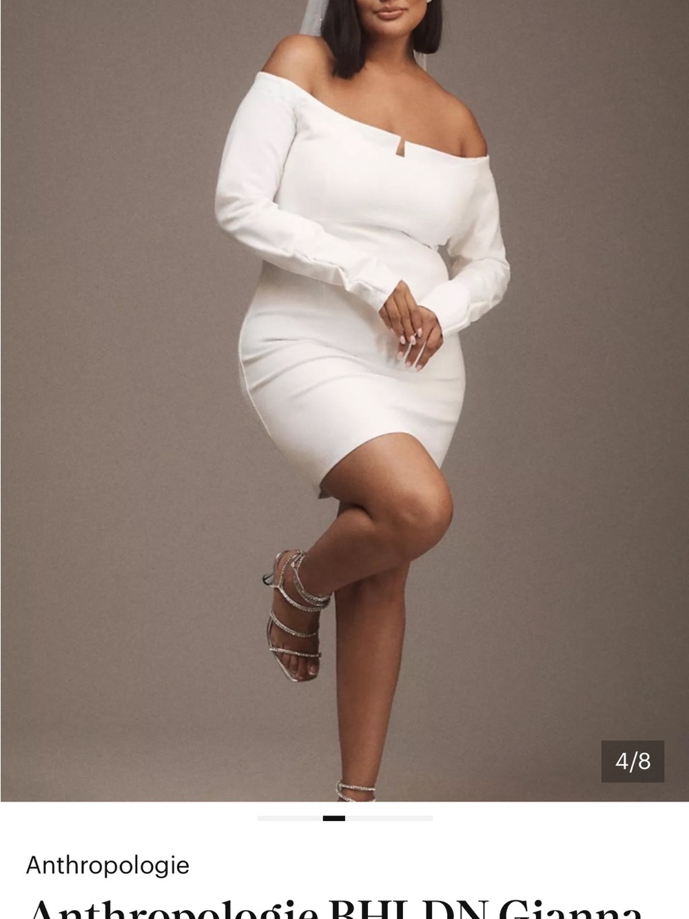 BHLDN Off-Shoulder White Bodycon Mini Dress